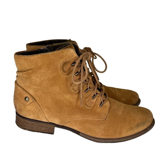 Earth Shoes - Earth Bahn Bone Brown Suede Boots Women’s Size 10